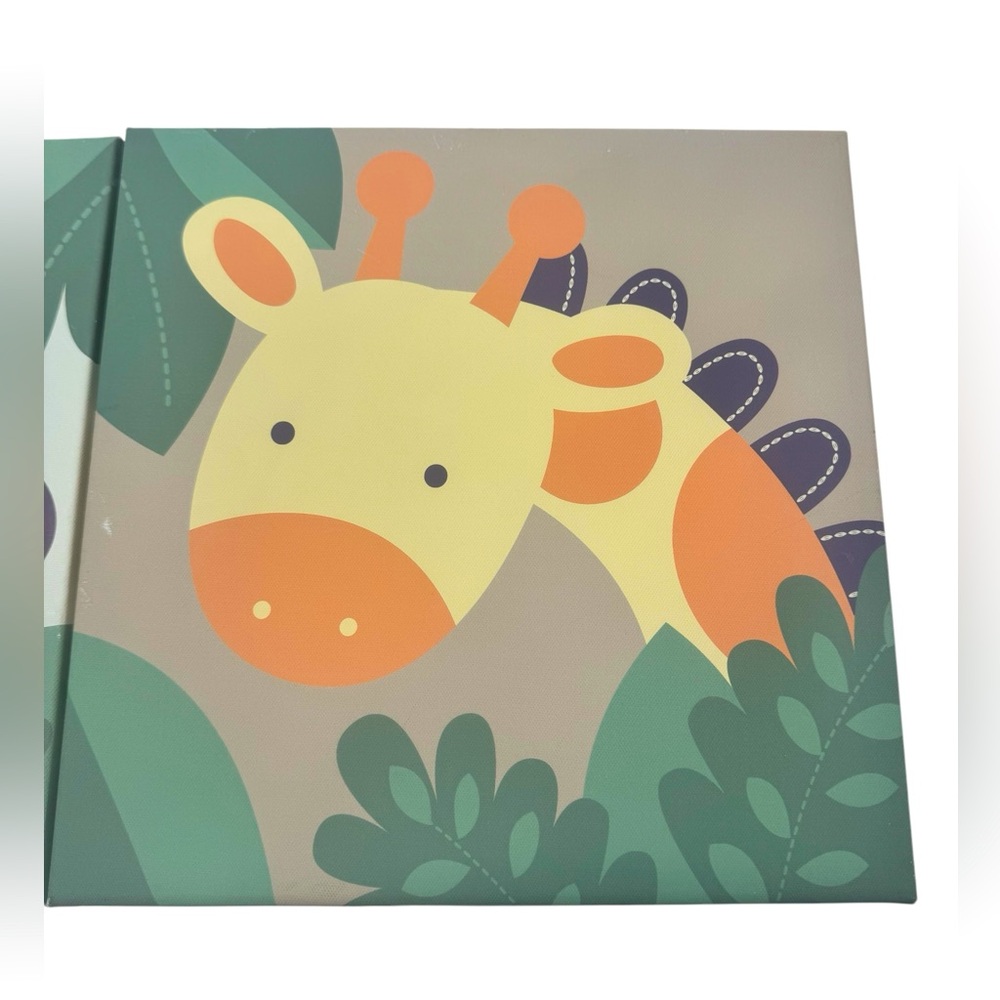 Giraffe and Monkey Canvas Wall Art